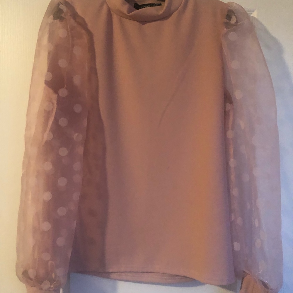 Tall polka dot organza sleeve to US 12 UK 16 has stretch